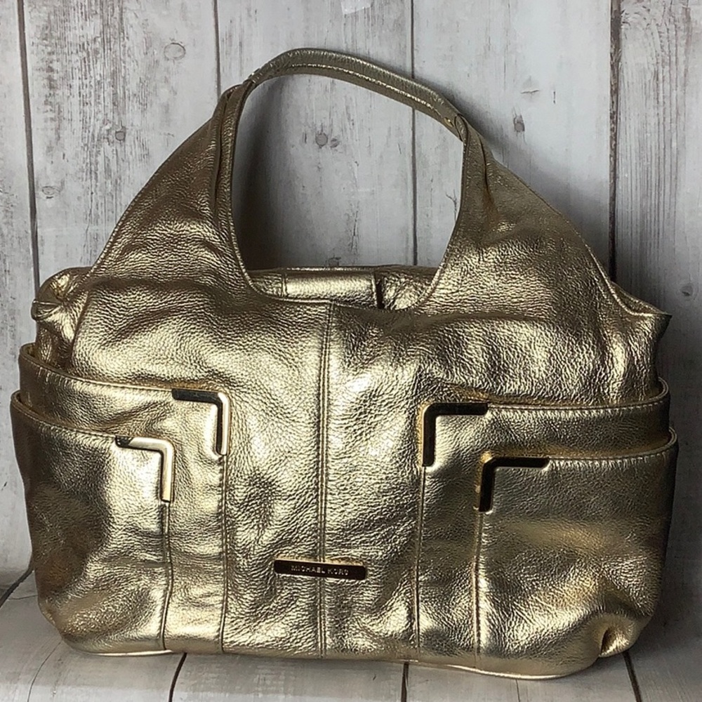 Michael Kors Gold Shoulder Bag with Metallic Finish